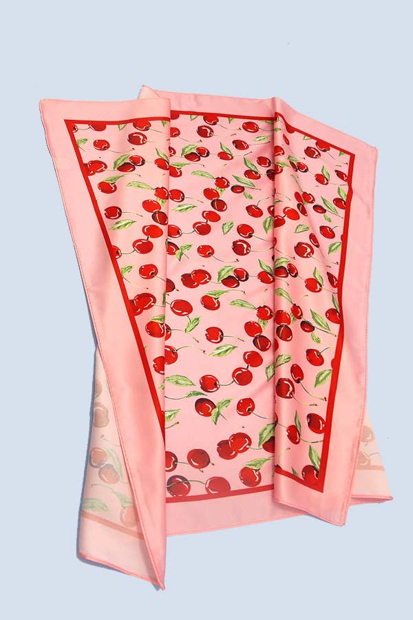 Silky Bandana-Cherry Print