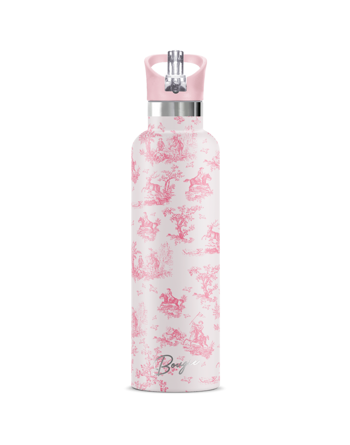 CHEVALIER Pink Toile | 25 oz Insulated Water Bottle Flip Sip Lid
