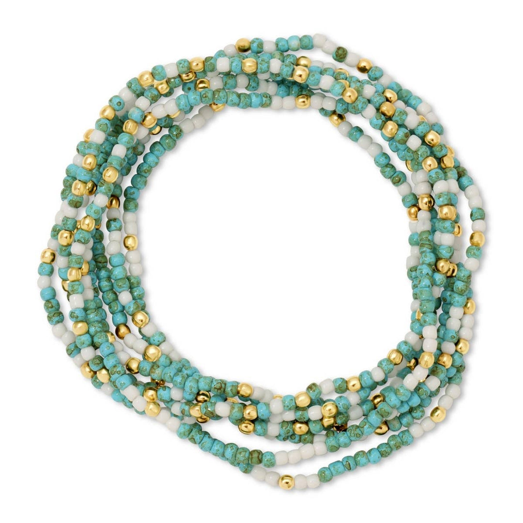 Seed Bead Bracelets-Faux Stone Assorted 2mm stretch