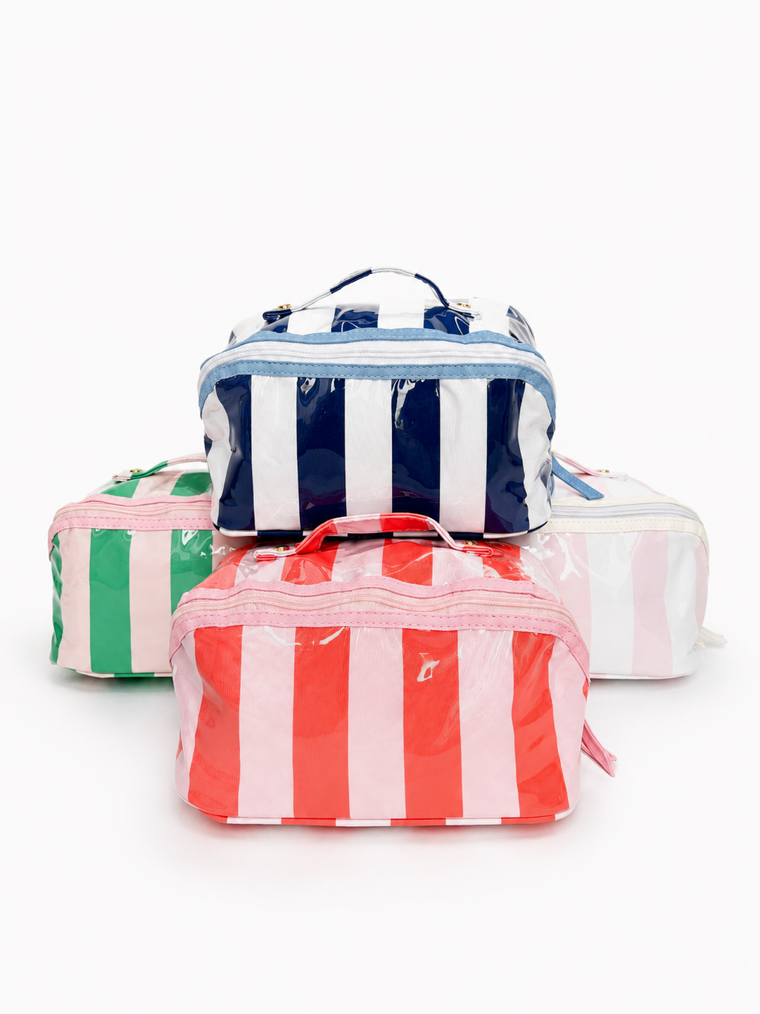 Cosmetic Toiletry Bag-Gloss & Go - Colorful Stripe Wipeable