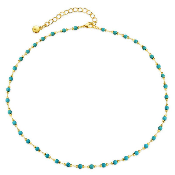 Simple Turquoise Beads Necklace KN0013