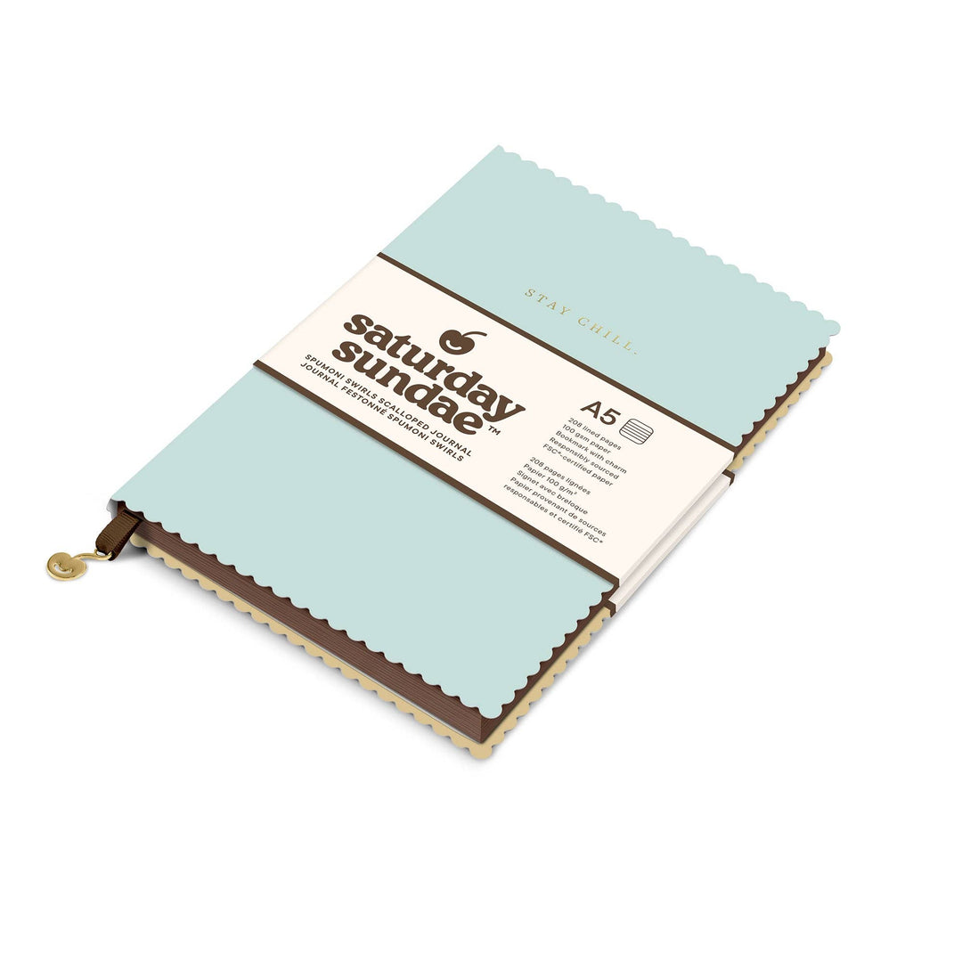 Journal-Mint Chip A5 Spumoni Swirls Scalloped