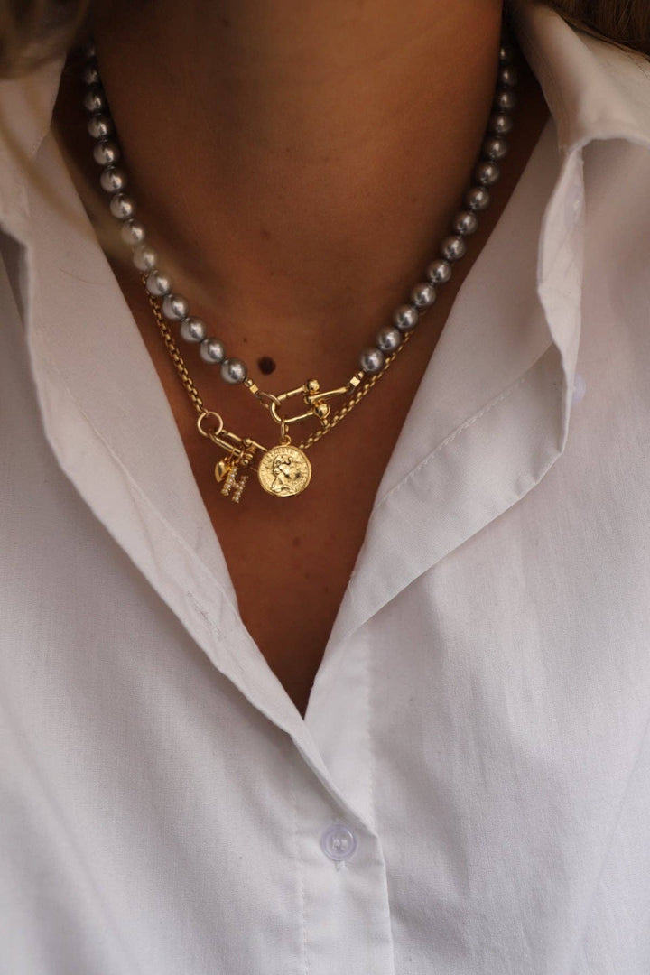N1123GSV Silver Necklace-Nova Pearl