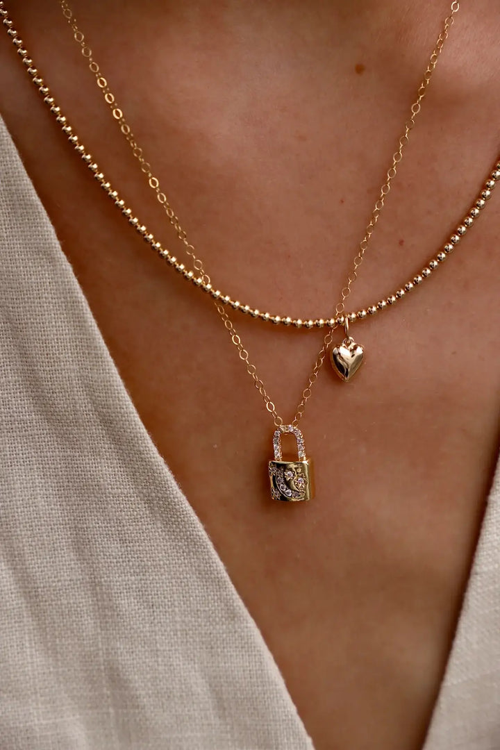 N1116G Gold Necklace-Beaded Chain