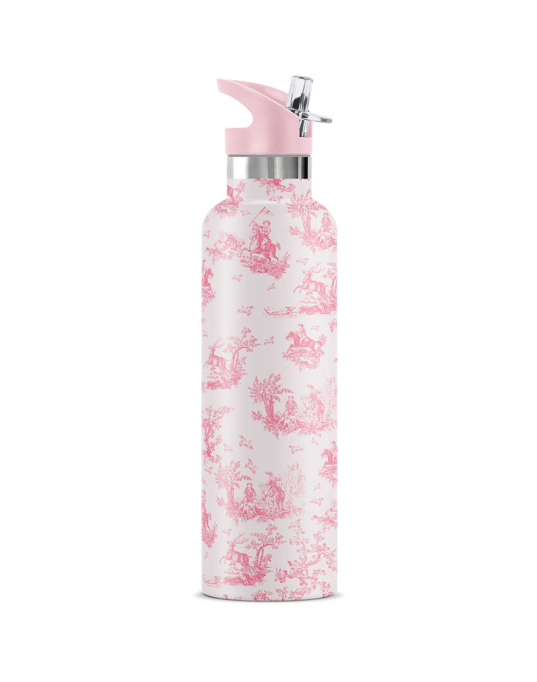 CHEVALIER Pink Toile | 25 oz Insulated Water Bottle Flip Sip Lid