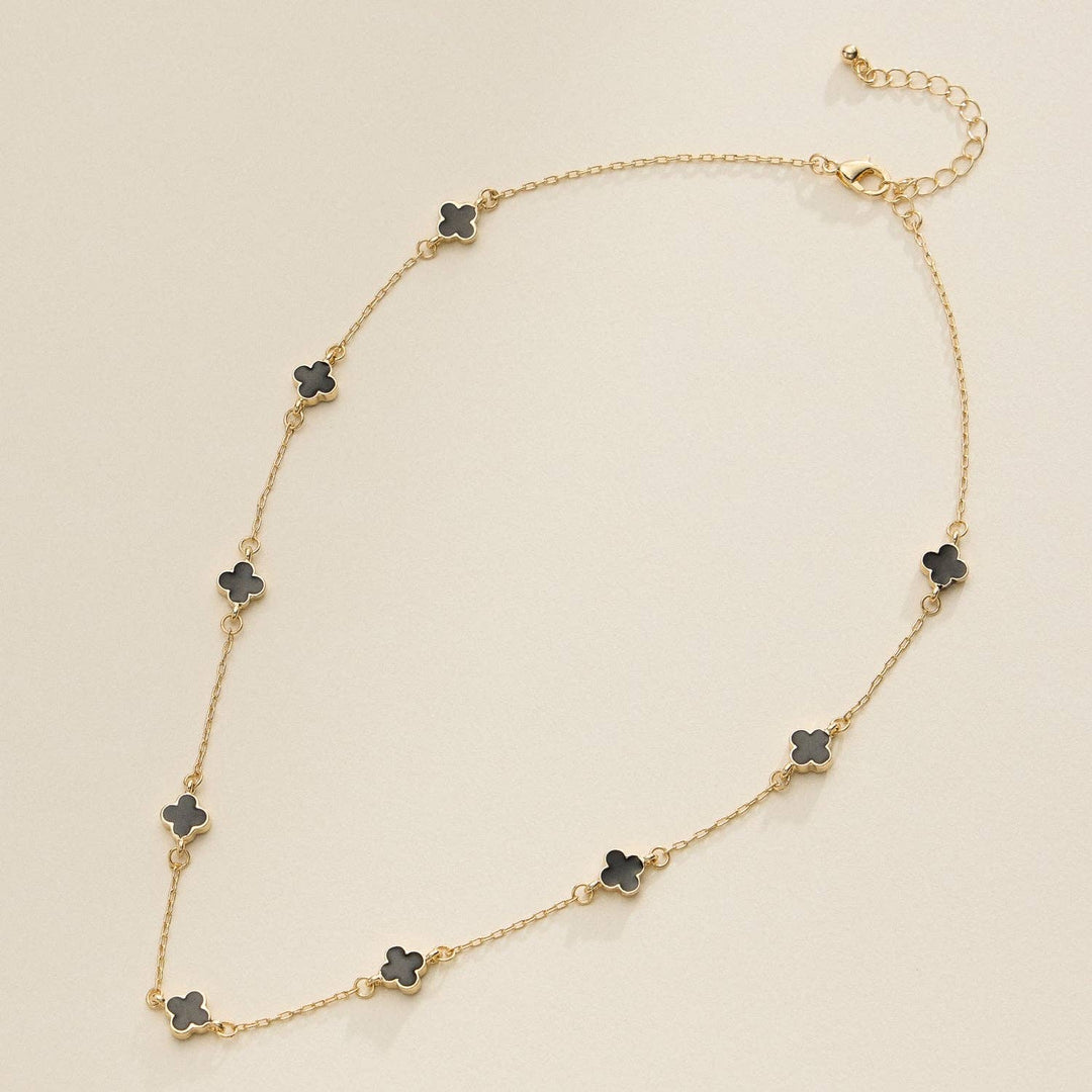 Necklace-Enamel Clover Station