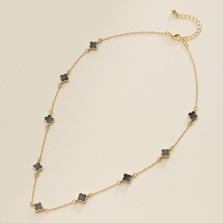 Necklace-Enamel Clover Station