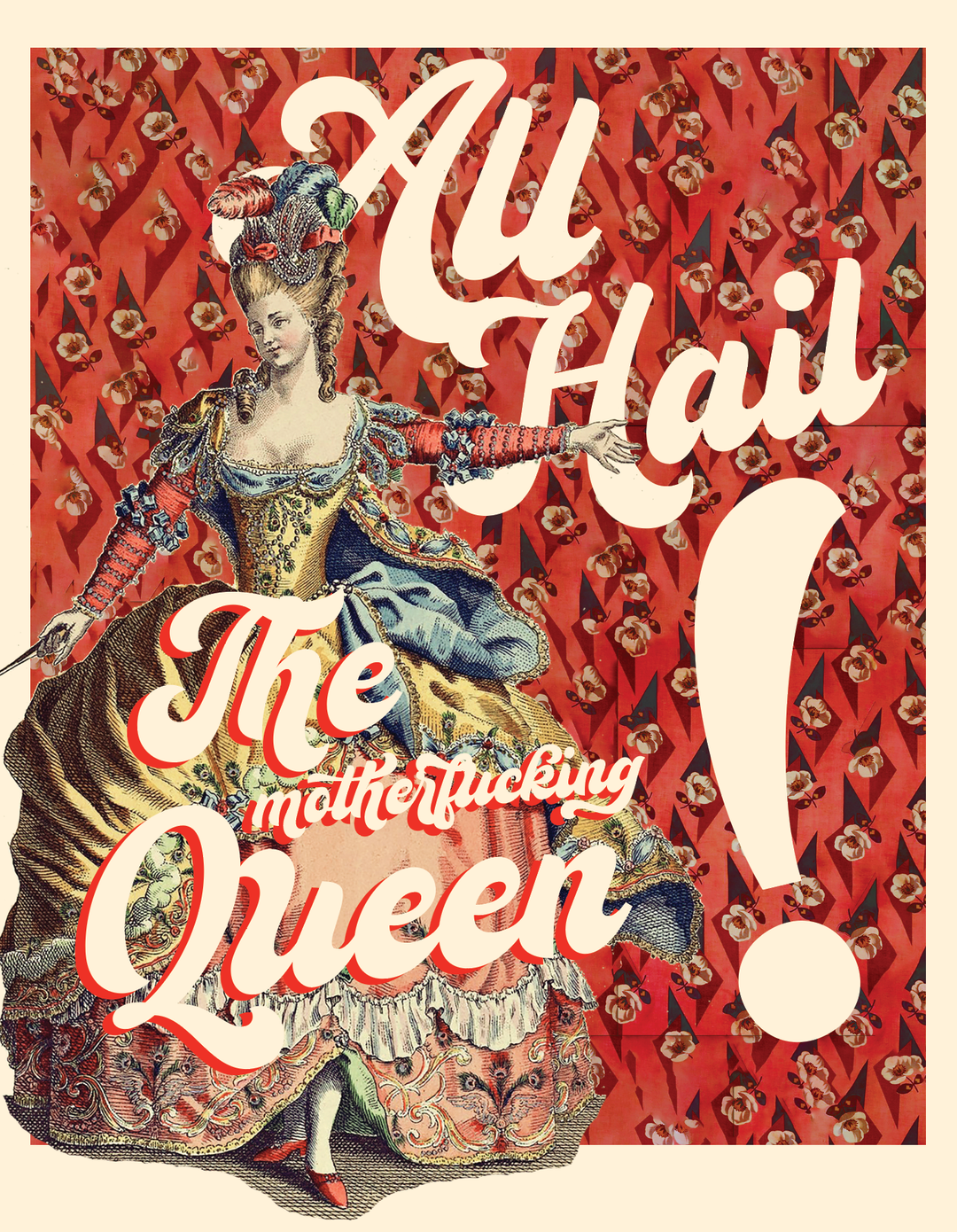 Greeting Card-ALL HAIL QUEEN! women, queer, gay, mom, birthday, women