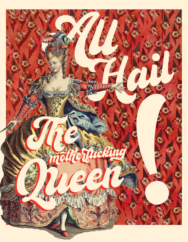 Greeting Card-ALL HAIL QUEEN! women, queer, gay, mom, birthday, women