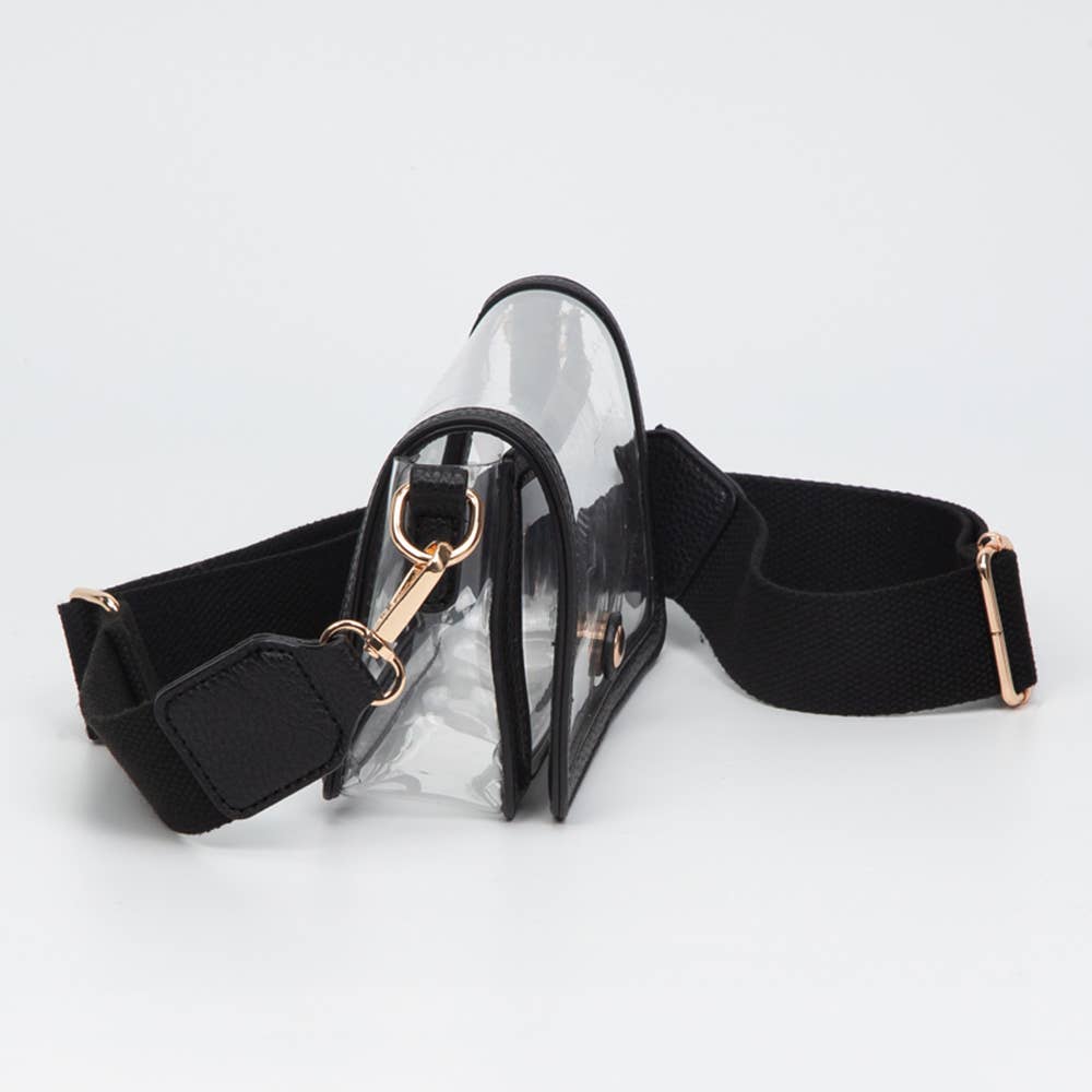 Flap Crossbody Bag-Transparent Rectangle