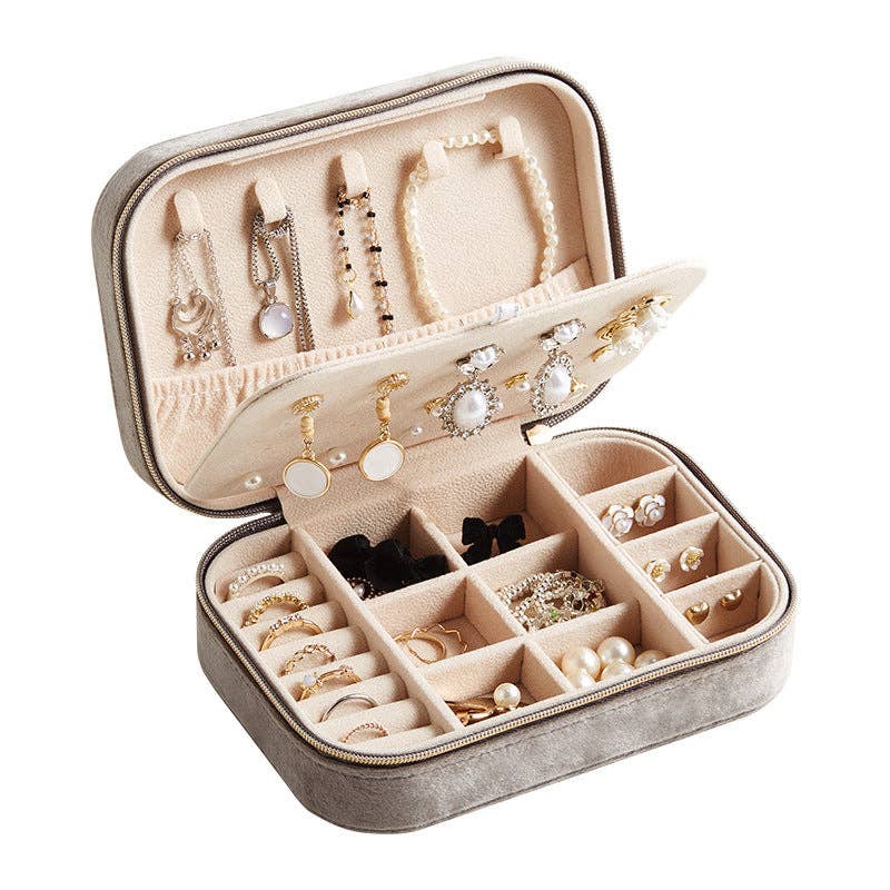 Two Tier Velvet Jewelry Case