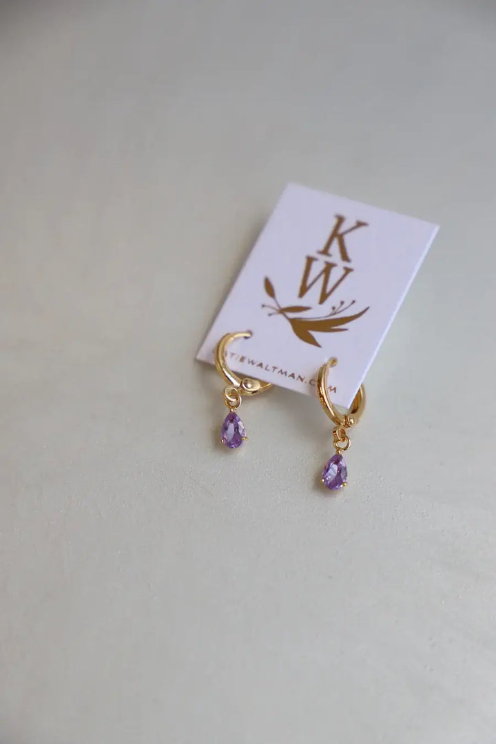 DISCONTINUED E1590 Gold Earrings-Birthstone Teardrop