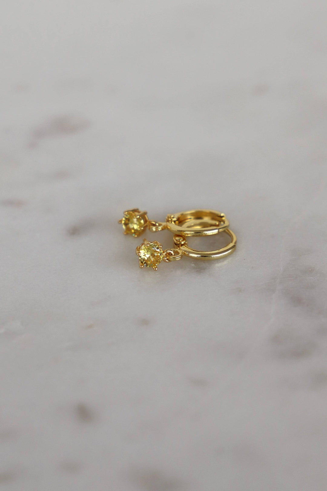 E1734G Earrings-Round Birthstone Huggies