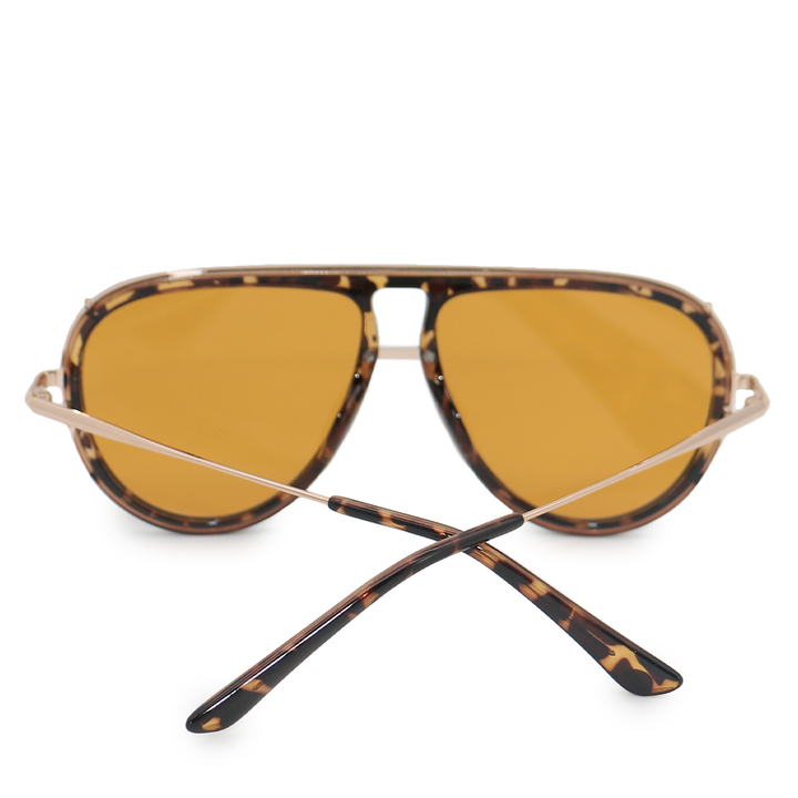 Sunglasses-Ivy Luxe Yellow Tangle-Free Round Aviators