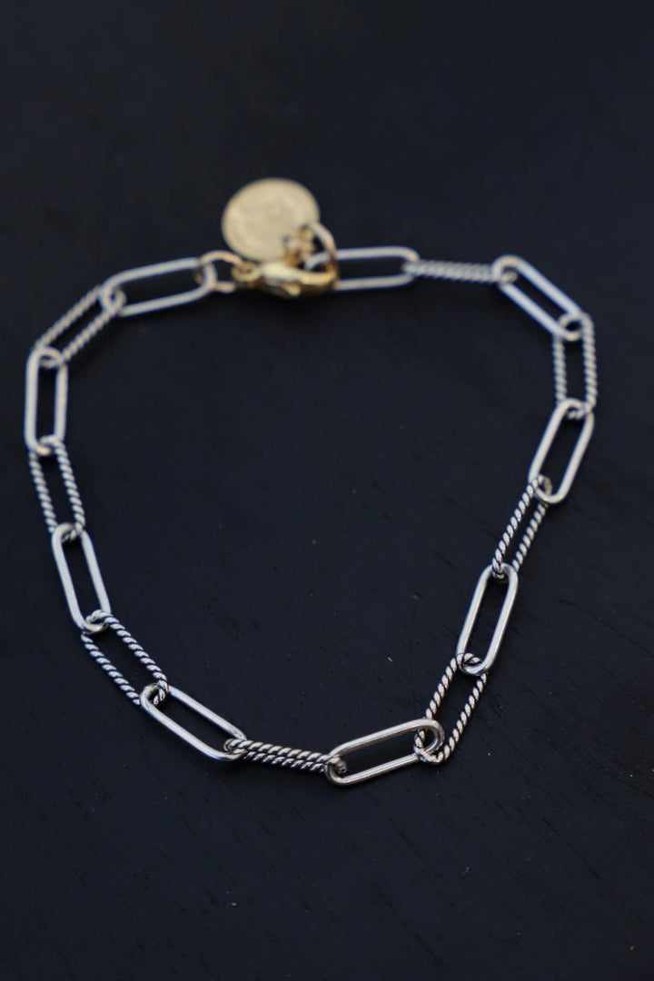 B1103S Silver Bracelet-Antique Silver Cecelia Chain