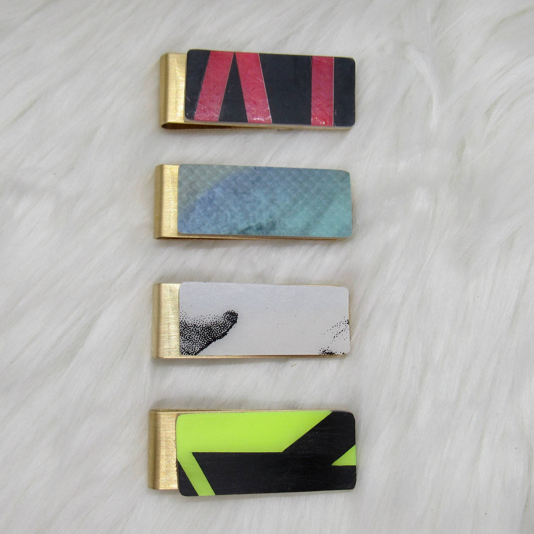 Ski Money Clip - Gold