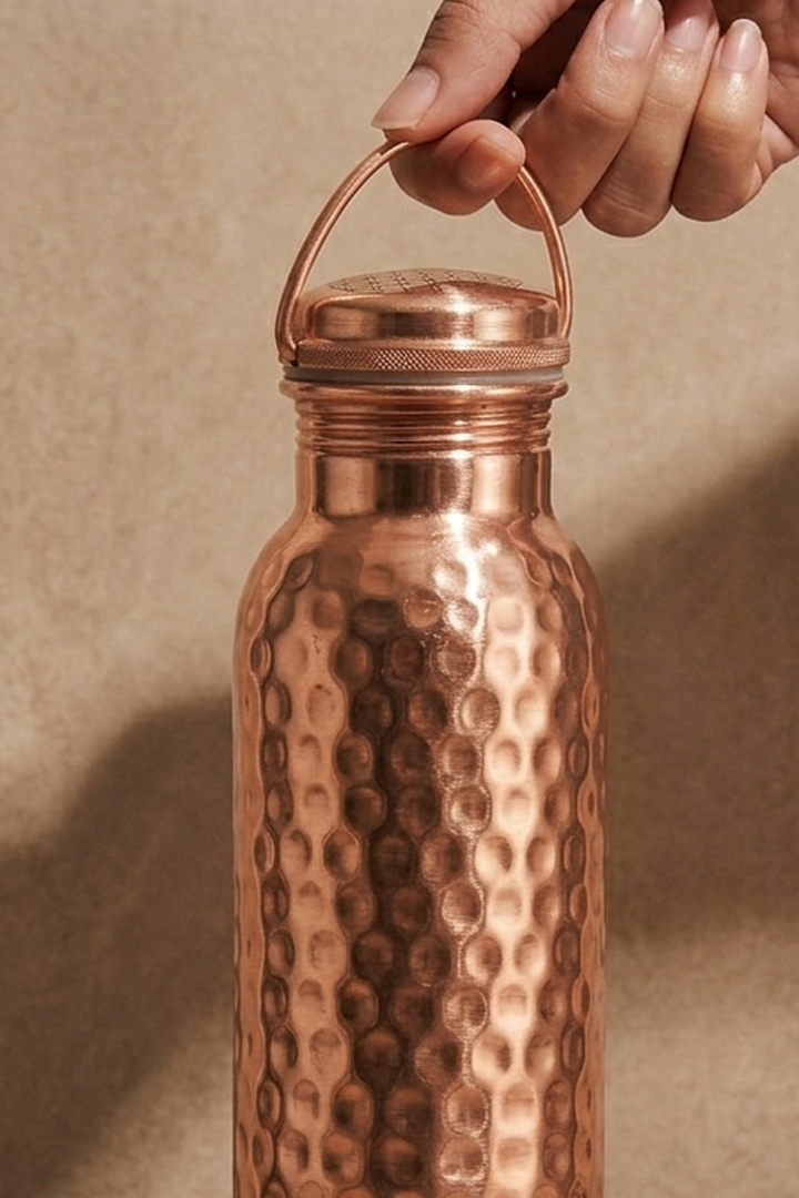 Copper Water Bottle-Hammered Tamba