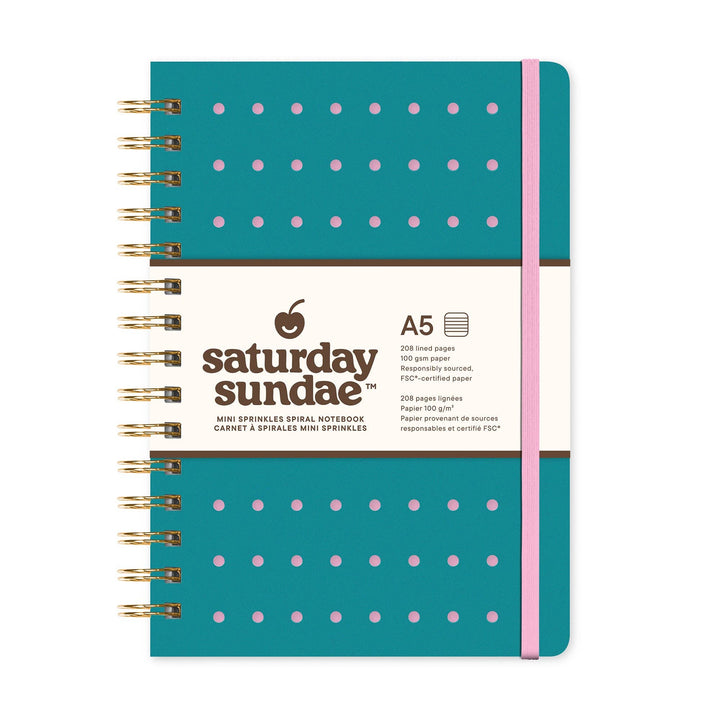 Spiral Notebook-Blue Raspberry A5 Mini Sprinkles