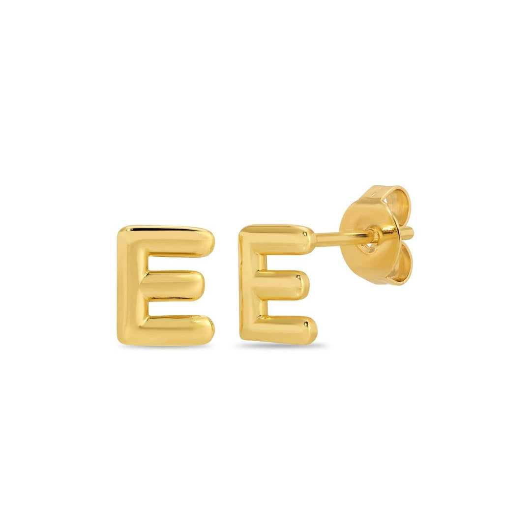 Velvet Gift Tag-Gold Initial Studs
