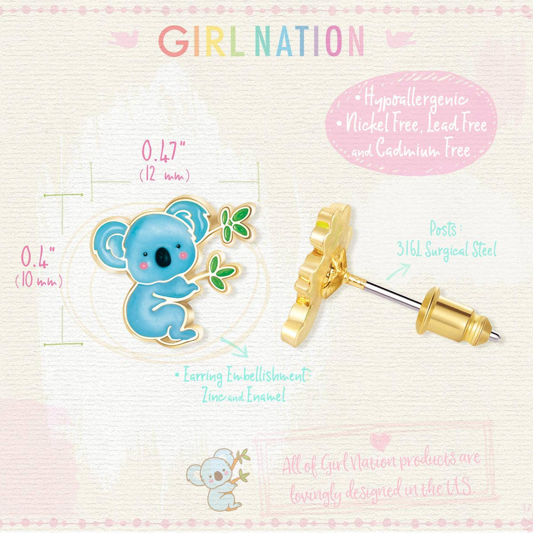 Stud Earrings-Cutie Koala