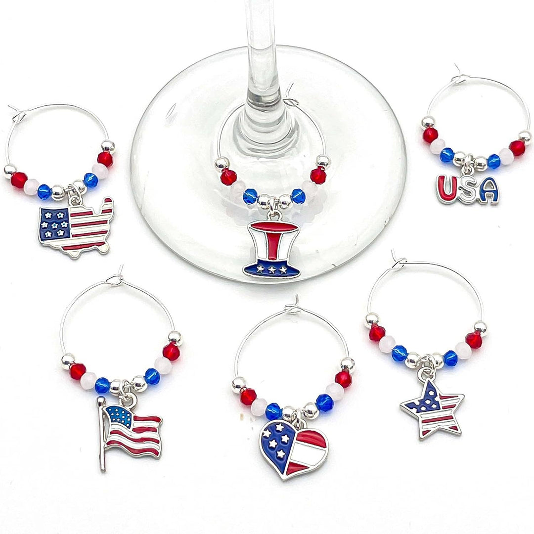 Wine Charms | USA Stars and Stripes