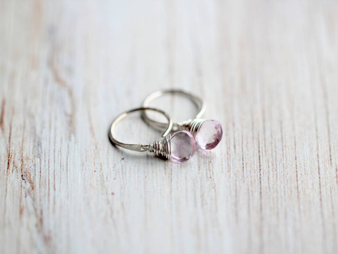 Earrings-Pink Amethyst Dangle Hugs