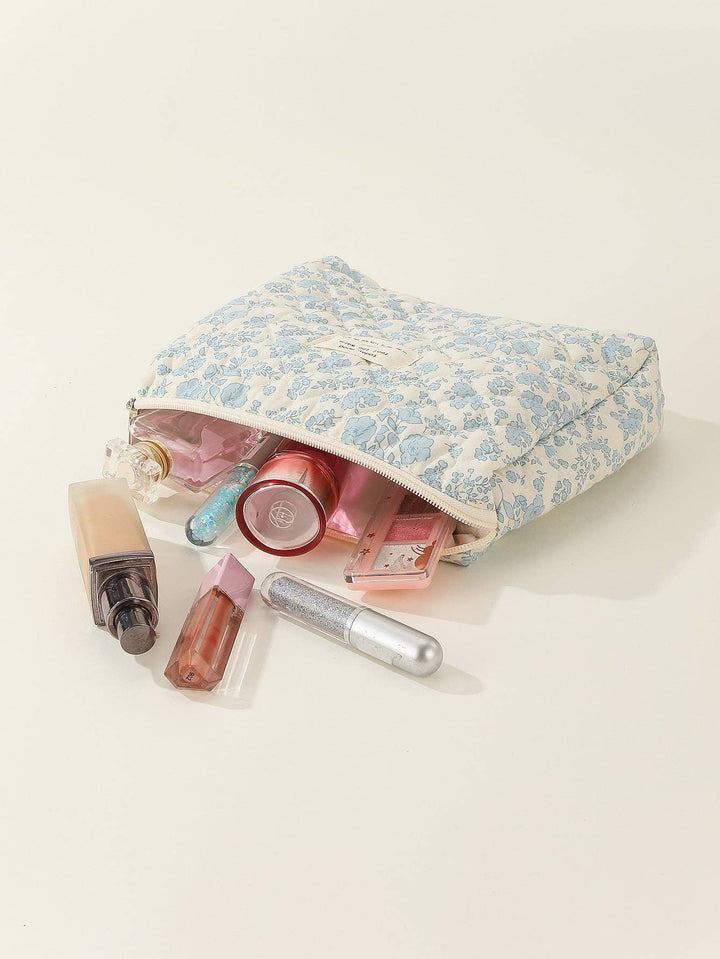 Midi Floral Print Quilted Cosmetic Bag DPB0118