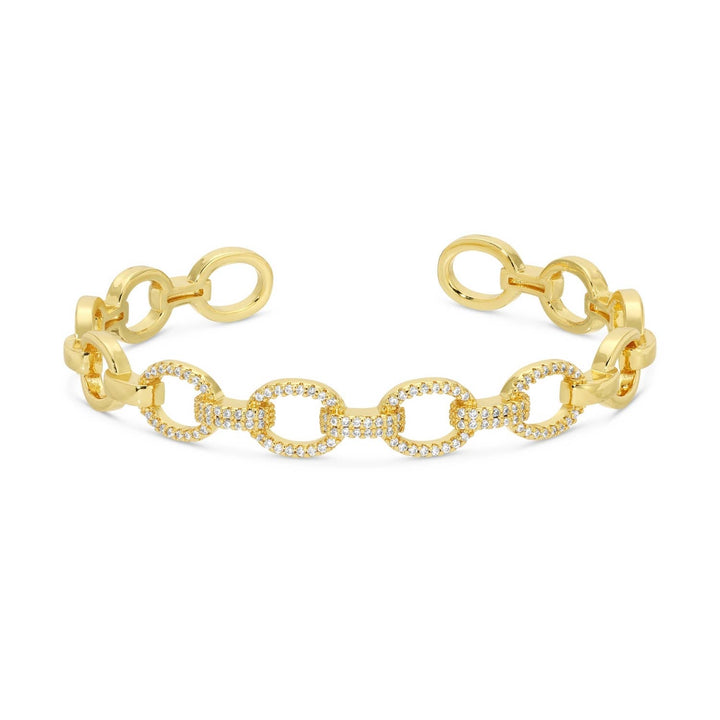 Cable Cuff -Gold Perfectly Accented Pave