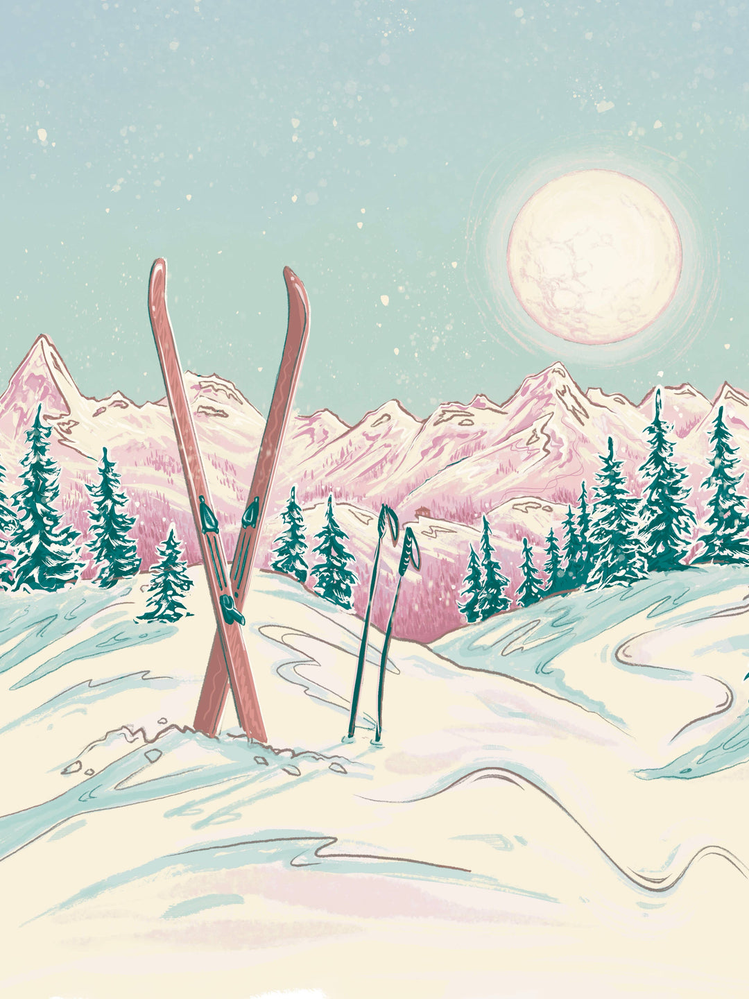 Moonlight Ski Puzzle - 500 Piece Puzzle