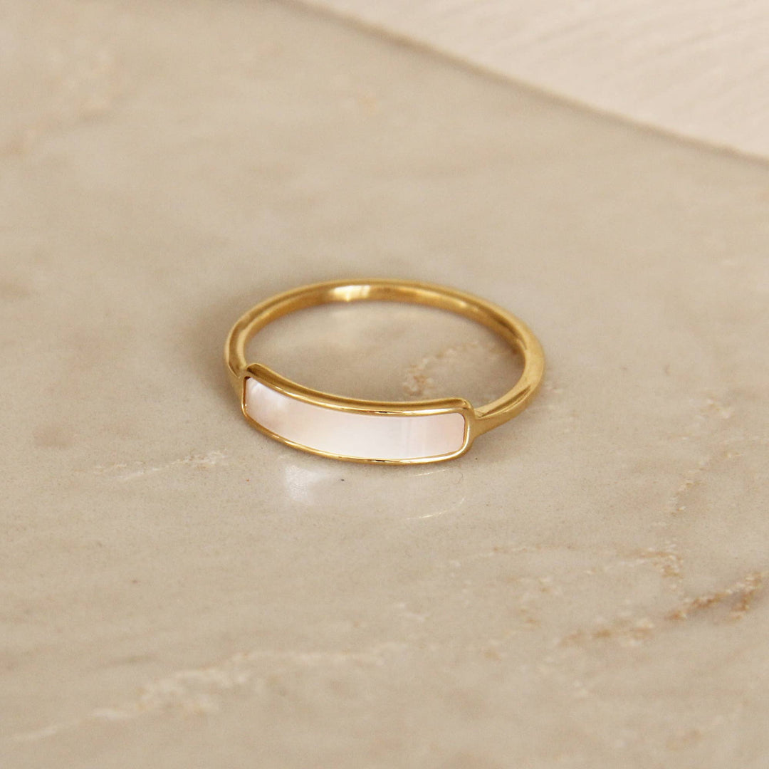Mother of Pearl Bar Ring