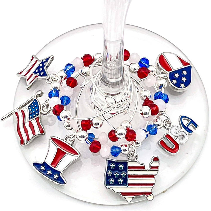 Wine Charms | USA Stars and Stripes
