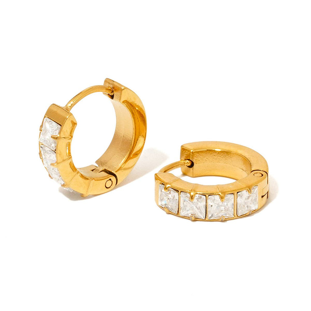 H2O Huggies Demi Diamond Hoops