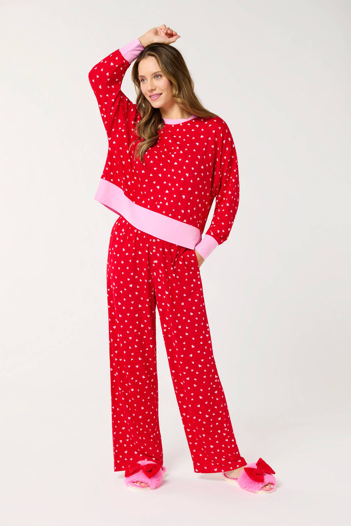MINI HEARTS ULTRA-SOFT JERSEY KNIT PJ SET