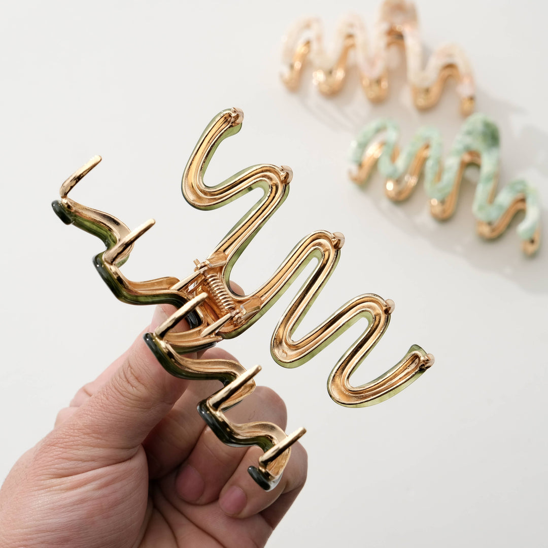 Willow Garden Metal Squiggle Claw Clip - Large