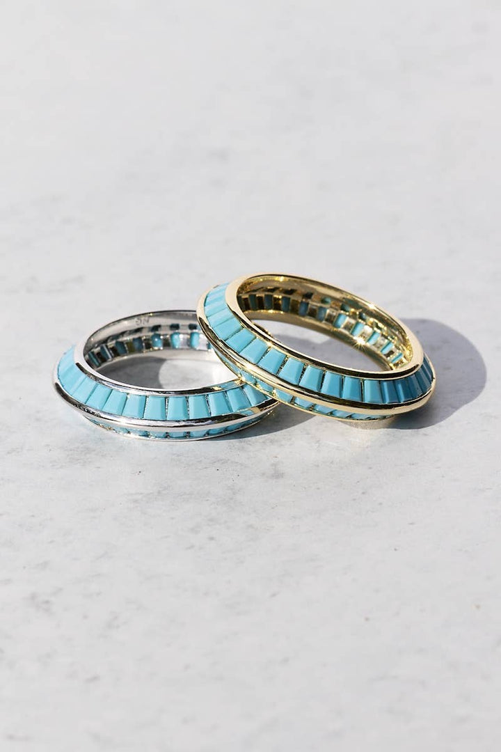 Ring-Yellow Gold + Turquoise Razor Edge