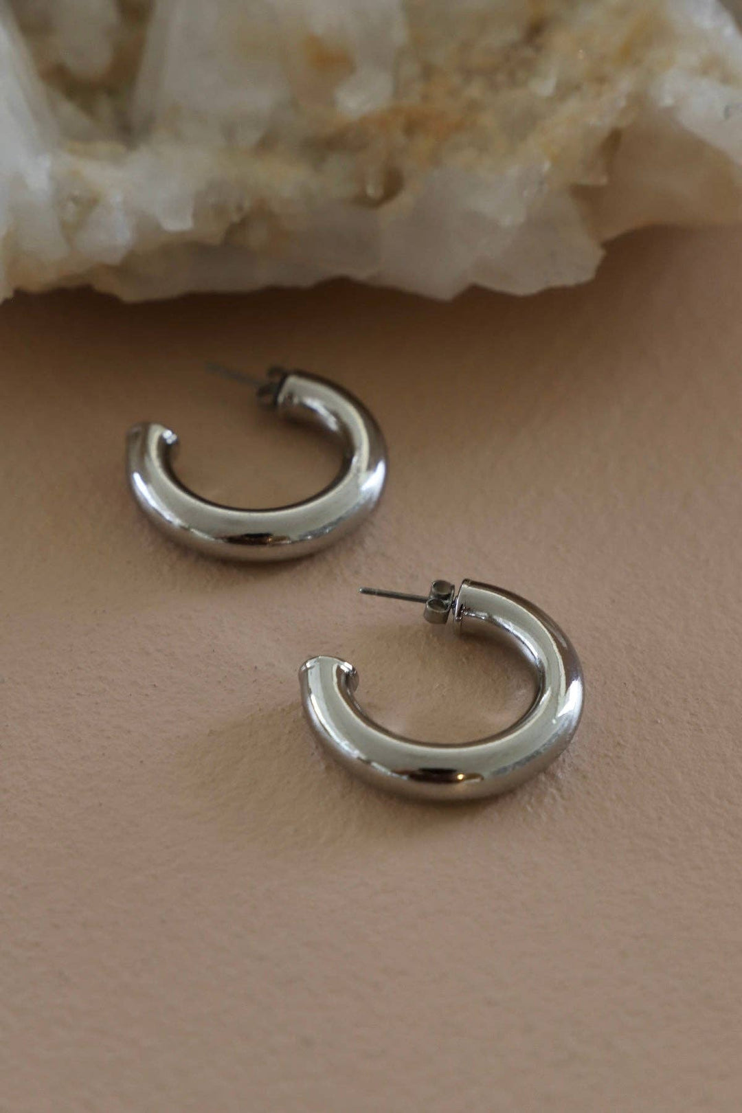 E1760GS Silver Earrings-Icon Hoop