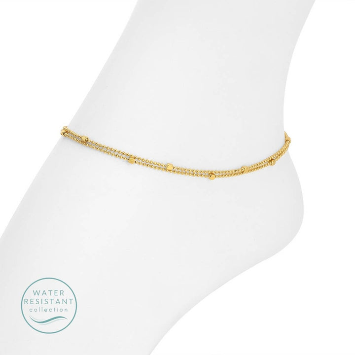 Anklet-Water Resistant Double Layer Accented Chains