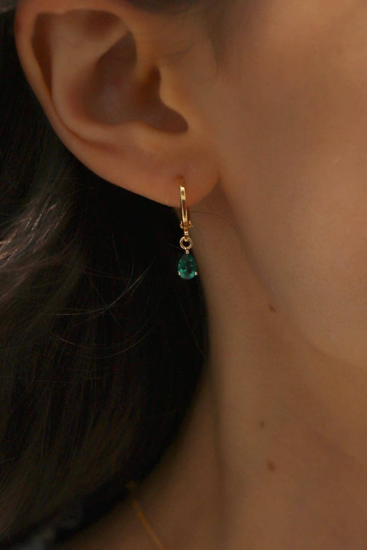 DISCONTINUED E1590 Gold Earrings-Birthstone Teardrop