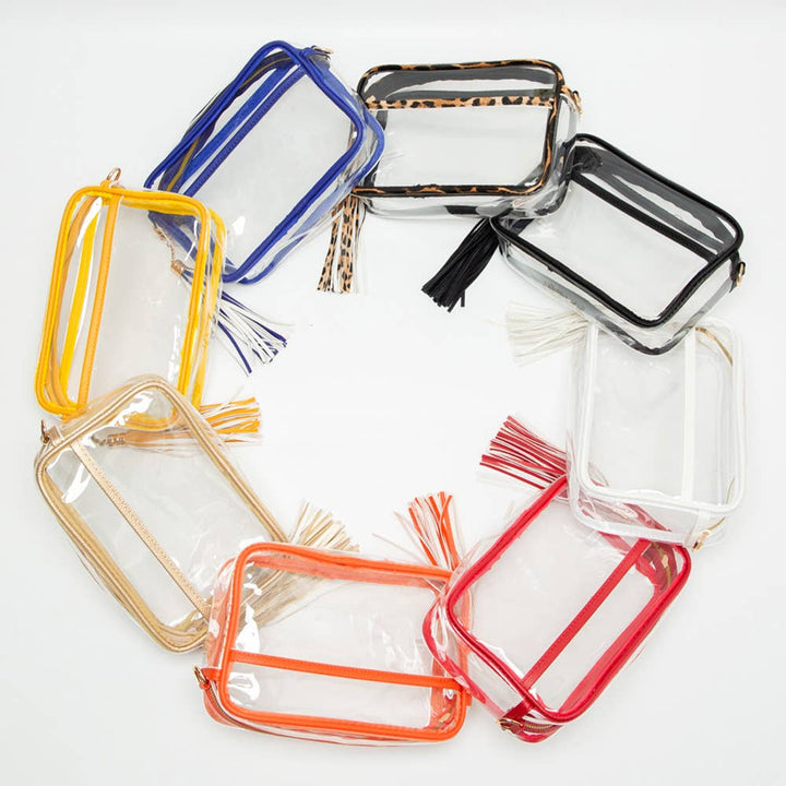 Tassel Crossbody Bag-Transparent