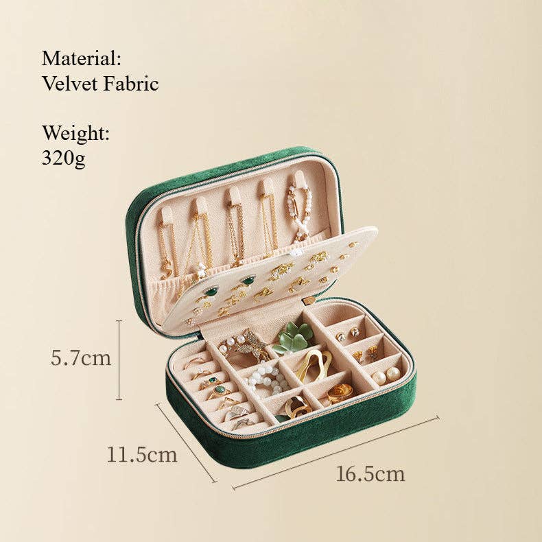 Two Tier Velvet Jewelry Case