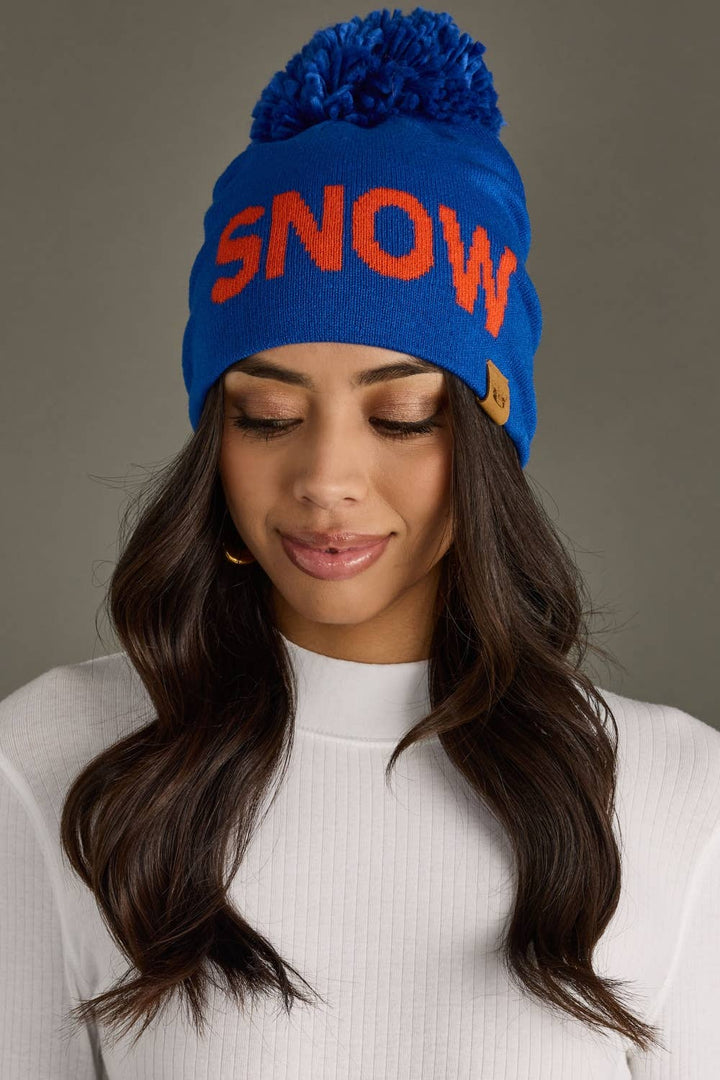 Pom Hat-Royal Blue Snow