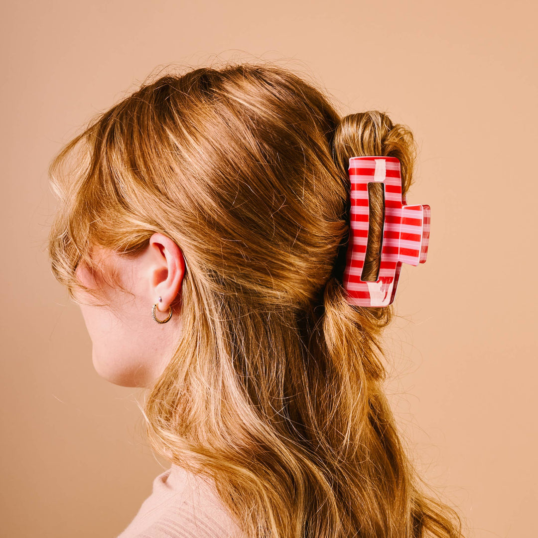 Claw Clip-Peppermint Stripes