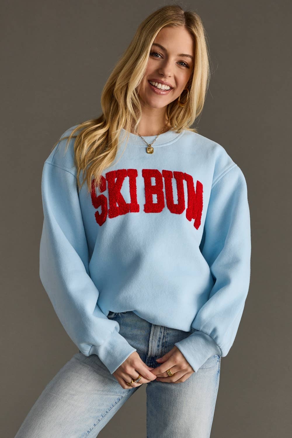 Sweatshirt-Lt. Blue Ski Bum