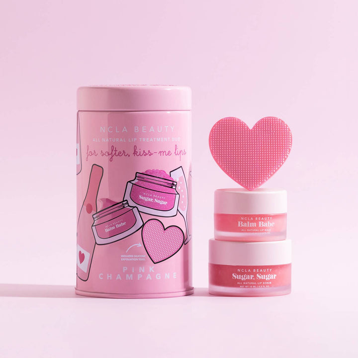 Lip Care Set + Lip Scrubber-Pink Champagne
