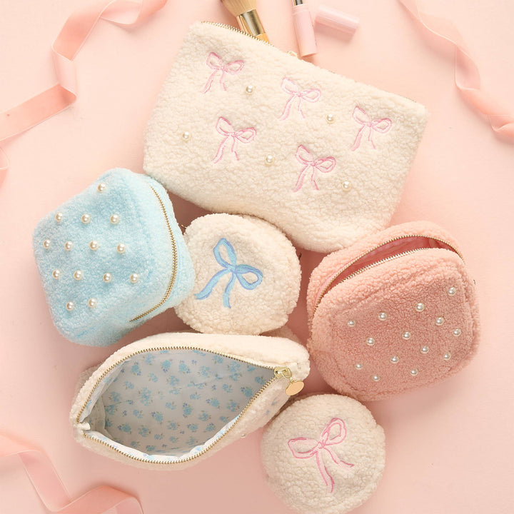 Teddy Pouch Square-Pearl Blue