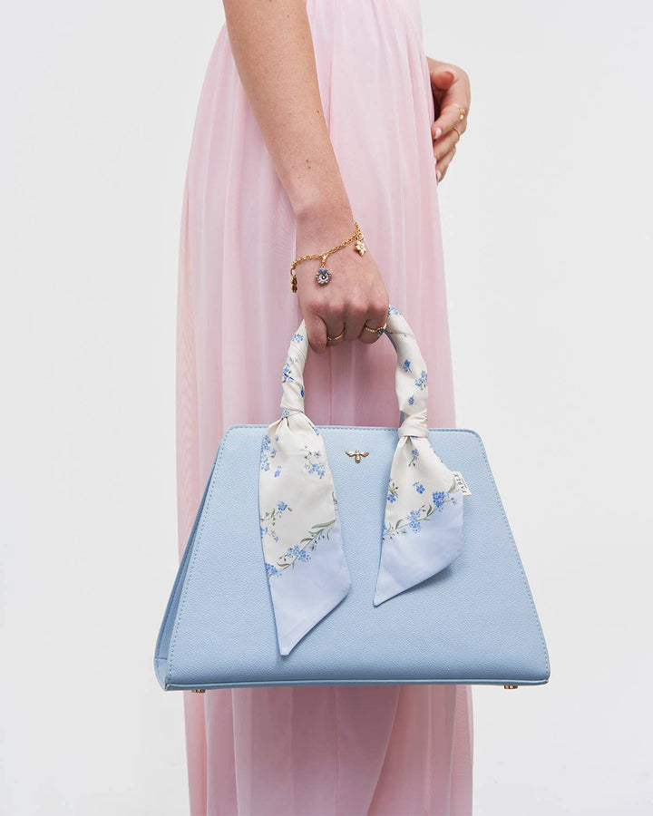Blue Structured Tote Bag
