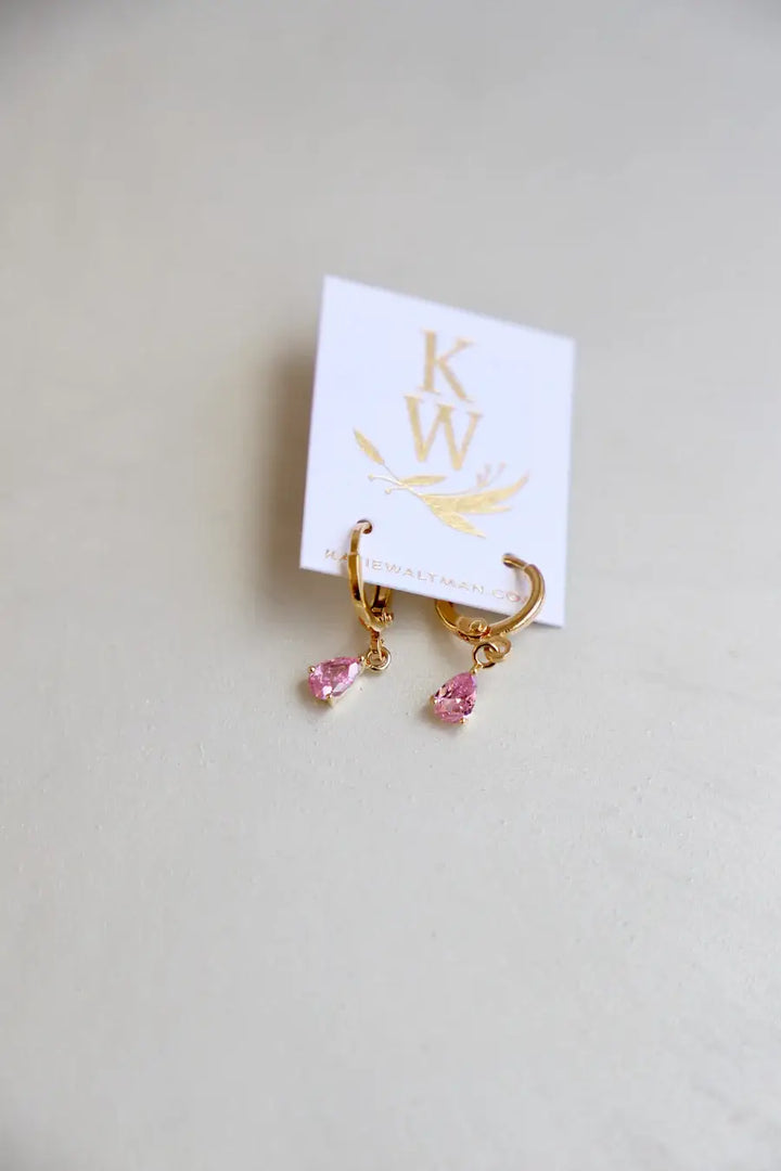 DISCONTINUED E1590 Gold Earrings-Birthstone Teardrop
