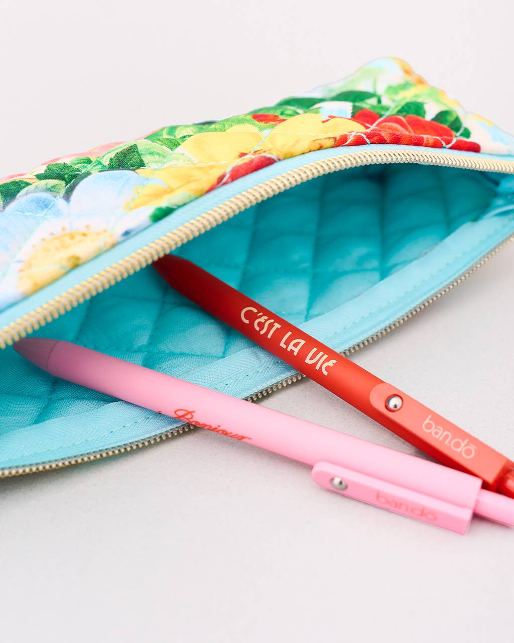 Quilted Pencil Pouch, Oil Paint Floral