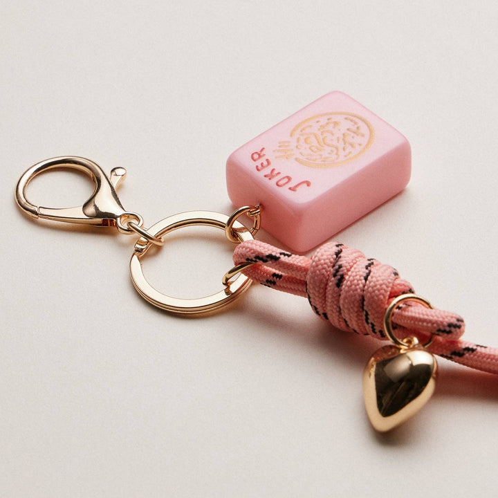 Mahjong Keychain | Heart Charm & Rope