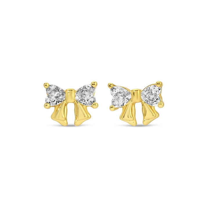 Velvet Gift Tag-Cz Bow Studs